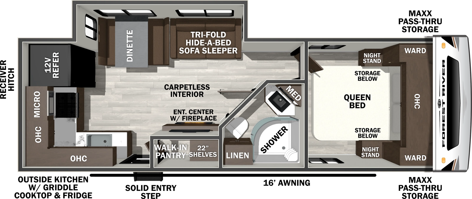 Wildcat Travel Trailers 251CHEF Floorplan